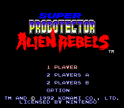 Super Probotector - Alien Rebels (Europe) Title Screen